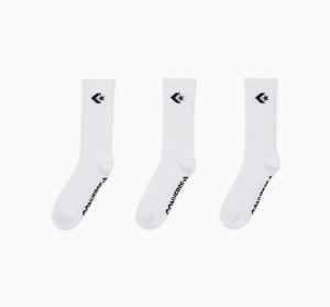 Converse 3-Pack Embroidered Crew Socks Fehér | 680SWMOJA