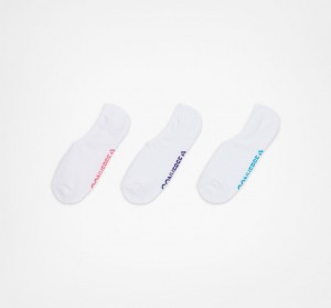 Converse 3-Pack Wordmark Cushion No-Show Socks Fehér | 271PHYVKA