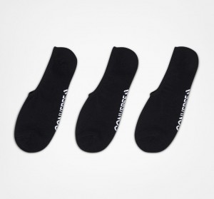 Converse 3-Pack Wordmark Ultra-Low Liner Socks Fekete | 087GYUNZM