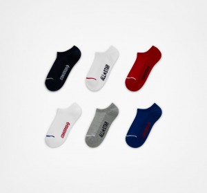 Converse 6-Pack Wordmark No-Show Socks Obszidián | 154UVGLZA