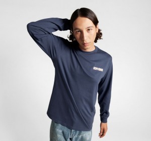 Converse All Star Téli Chill Long-Sleeve T-Shirt Kék | 728SIOUAP