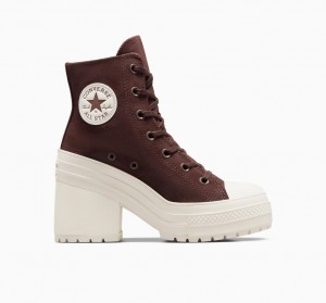 Converse Chuck 70 De Luxe Heel Velúr Barna | 042TWRKOE