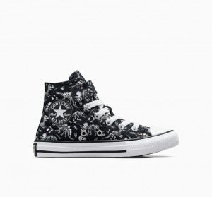 Converse Chuck Taylor All Star Easy-On Dinos Fekete Fehér Fehér | 324WVQLIZ