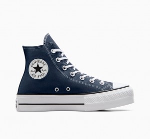 Converse Chuck Taylor All Star Lift Platform Sötétkék Fehér Fekete | 594MTLBNC