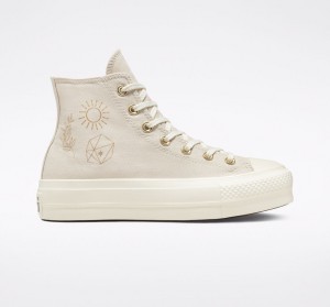 Converse Chuck Taylor All Star Lift Platform Golden Elements Világos Arany | 659JETXWO