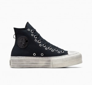 Converse Chuck Taylor All Star Lift Platform Punk Fekete Fekete | 439IMHPFJ