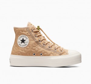 Converse Chuck Taylor All Star Lift Platform Steppelt Khaki | 573WAGZEN