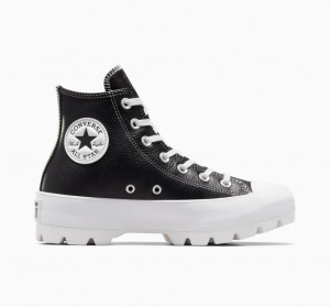 Converse Chuck Taylor All Star Lugged Bőr Fekete Fehér Fehér | 537AMTFBD