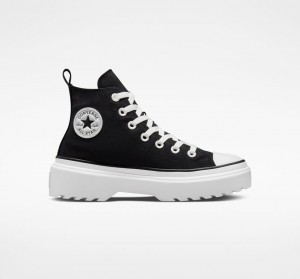 Converse Chuck Taylor All Star Lugged Lift Platform Vászon Fekete Fekete Fehér | 345SAPVOM