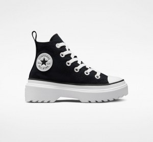 Converse Chuck Taylor All Star Lugged Lift Platform Vászon Fekete Fekete Fehér | 045INMBTZ