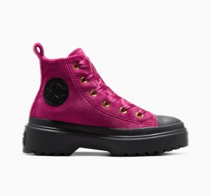 Converse Chuck Taylor All Star Lugged Lift Platform Velvet Fekete Fekete | 654NTMOZF