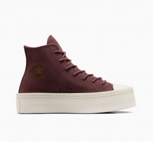 Converse Chuck Taylor All Star Modern Lift Platform Velúr Barna | 485NSEVTO