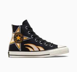 Converse Chuck Taylor All Star Moto Fekete Fehér Sárga | 249CFQWVJ