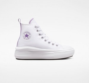 Converse Chuck Taylor All Star Move Platform Fehér Lila Fehér | 574DBXZIM