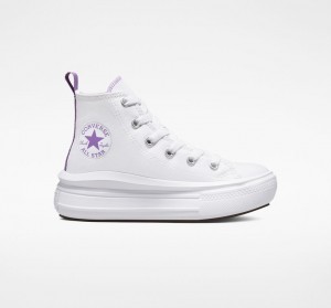 Converse Chuck Taylor All Star Move Platform Fehér Lila Fehér | 127GWZCQD