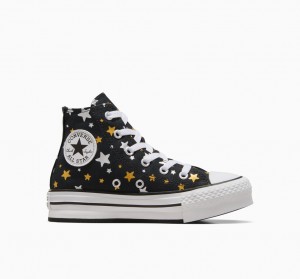 Converse Chuck Taylor All Star Platform Lift Sparkle Fekete Titán Arany | 971NEVATM