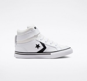 Converse Pro Blaze Pántos Bőr Fehér Fekete Fehér | 068MFBDJQ