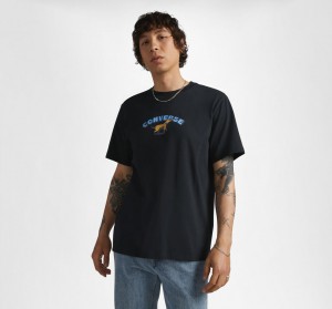 Converse Recreation Department Grafika T-Shirt Fekete | 291HQDPGV