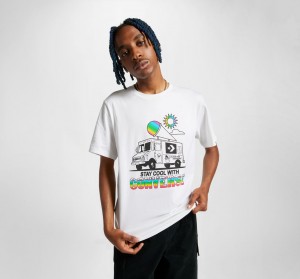 Converse Snow Cone Grafika Loose-Fit T-Shirt Fehér | 264REFKVM