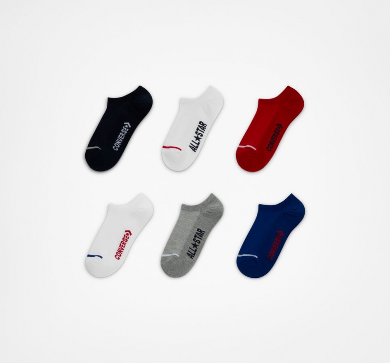 Converse 6-Pack Wordmark No-Show Socks Obszidián | 817UCHBKN