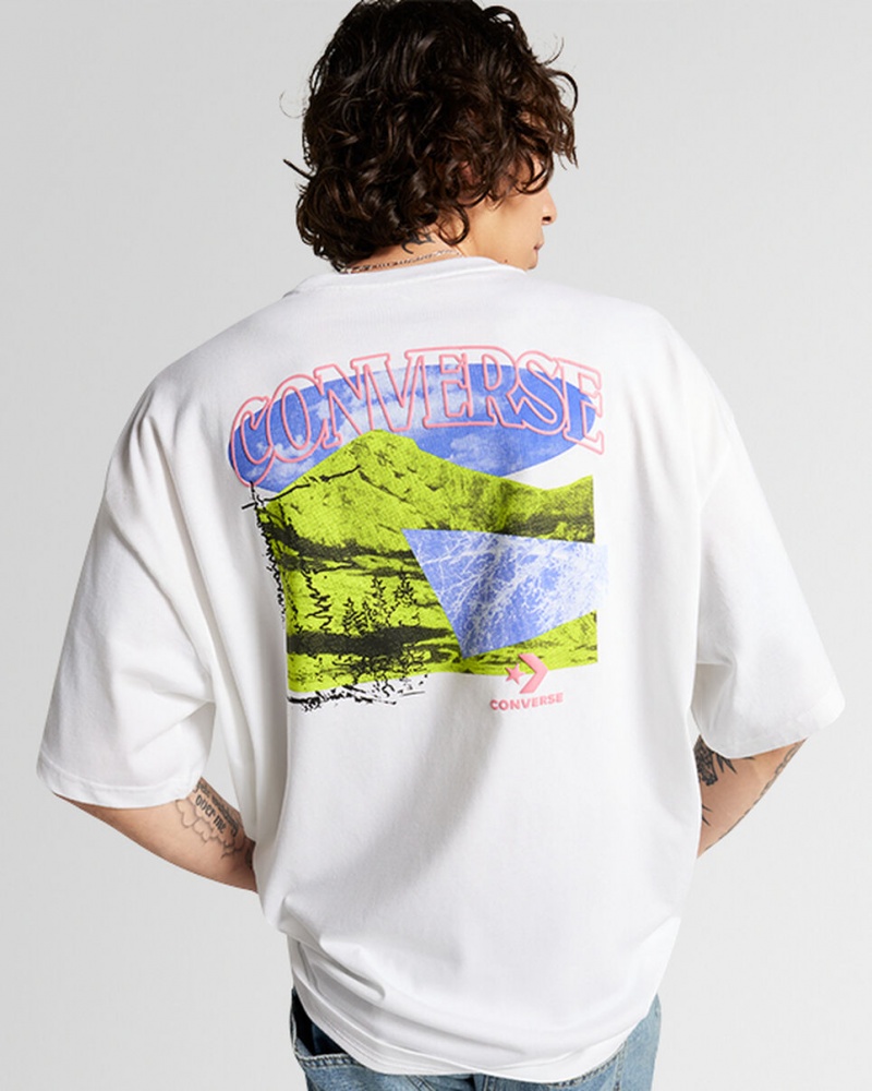 Converse All Star Mountain Remix T-Shirt Fehér | 754WRFTHI