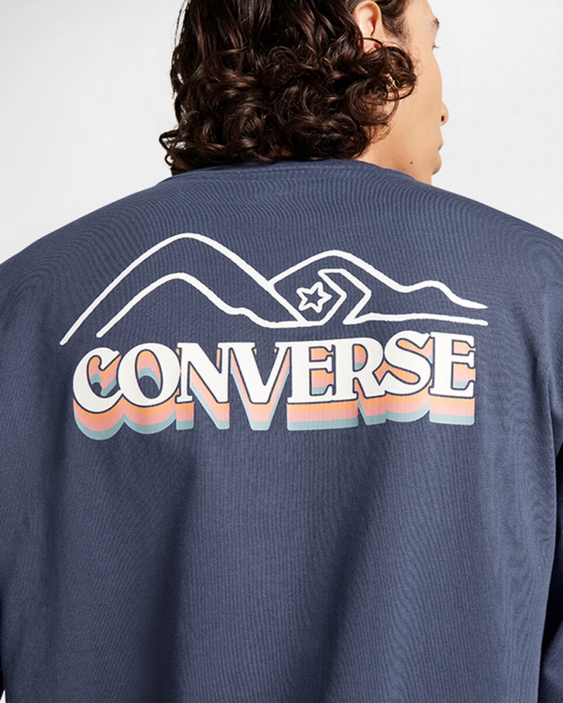 Converse All Star Téli Chill Long-Sleeve T-Shirt Kék | 839CAVSOH