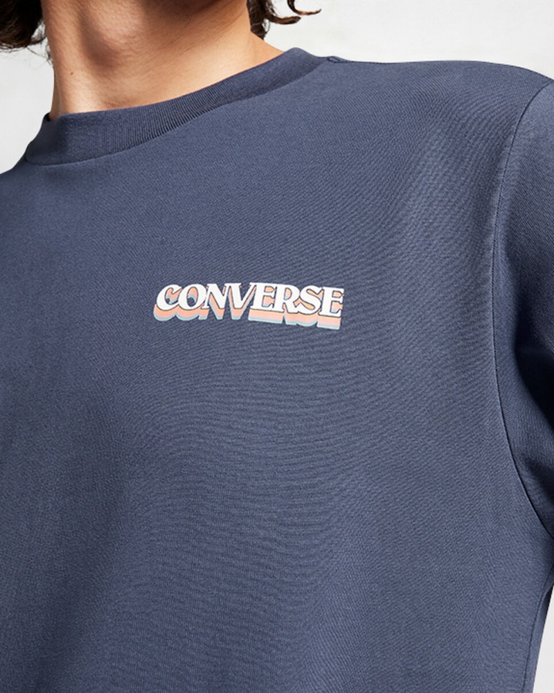 Converse All Star Téli Chill Long-Sleeve T-Shirt Kék | 839CAVSOH