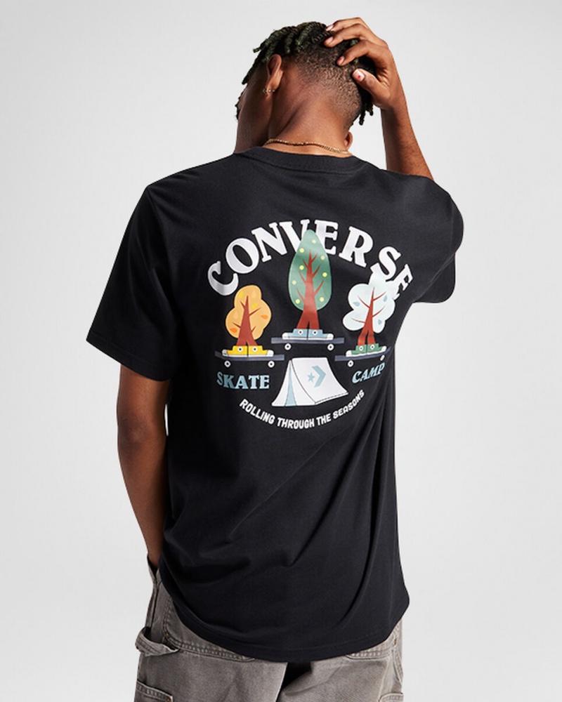 Converse All Star Tree T-shirt Fekete | 642QKLUYE