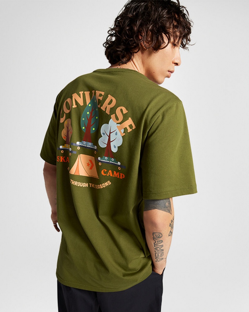 Converse All Star Tree T-shirt Zöld | 430IVQFHU