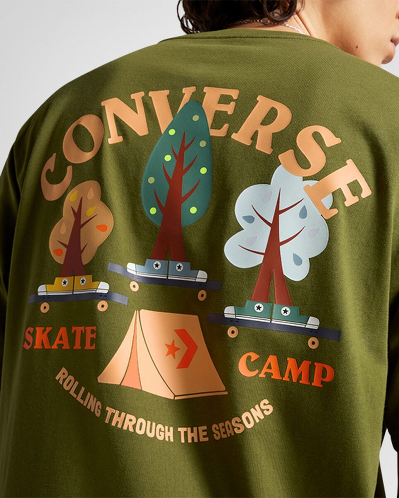 Converse All Star Tree T-shirt Zöld | 439KFWZXY