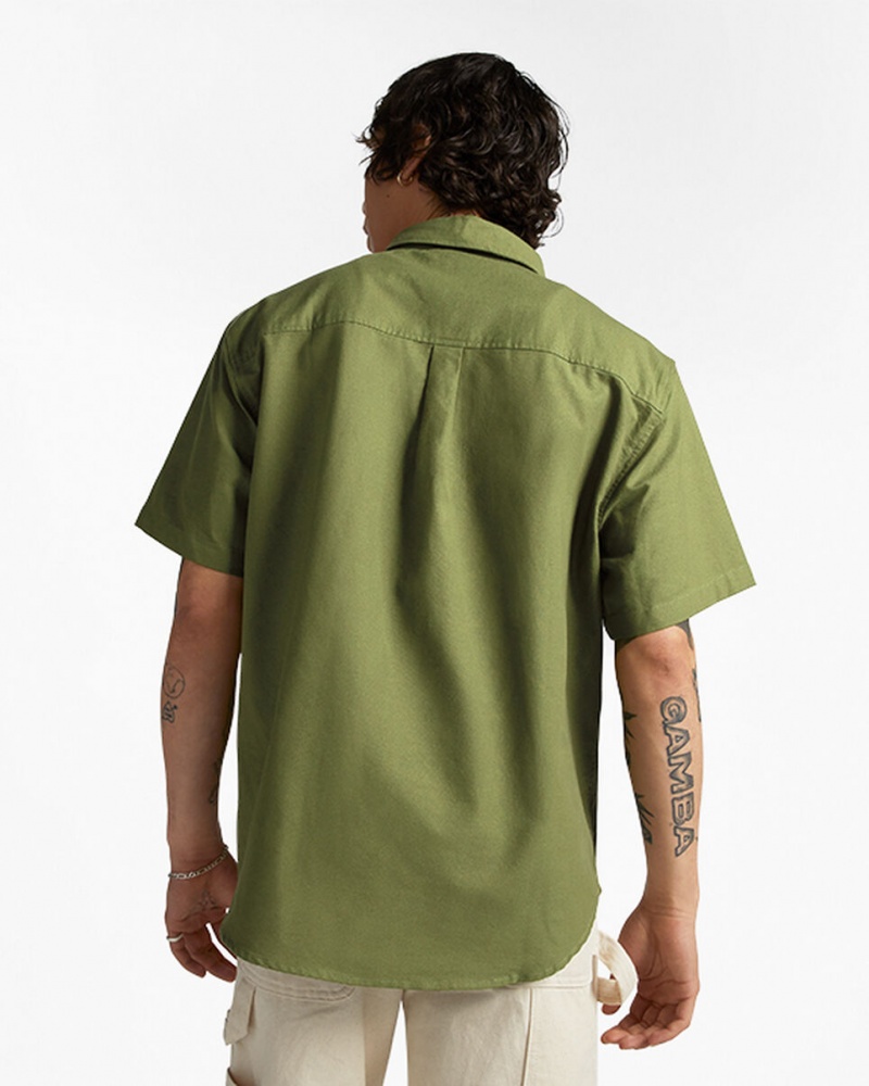 Converse Basic Woven Rövid Sleeve Shirt Zöld | 092RDMCNJ