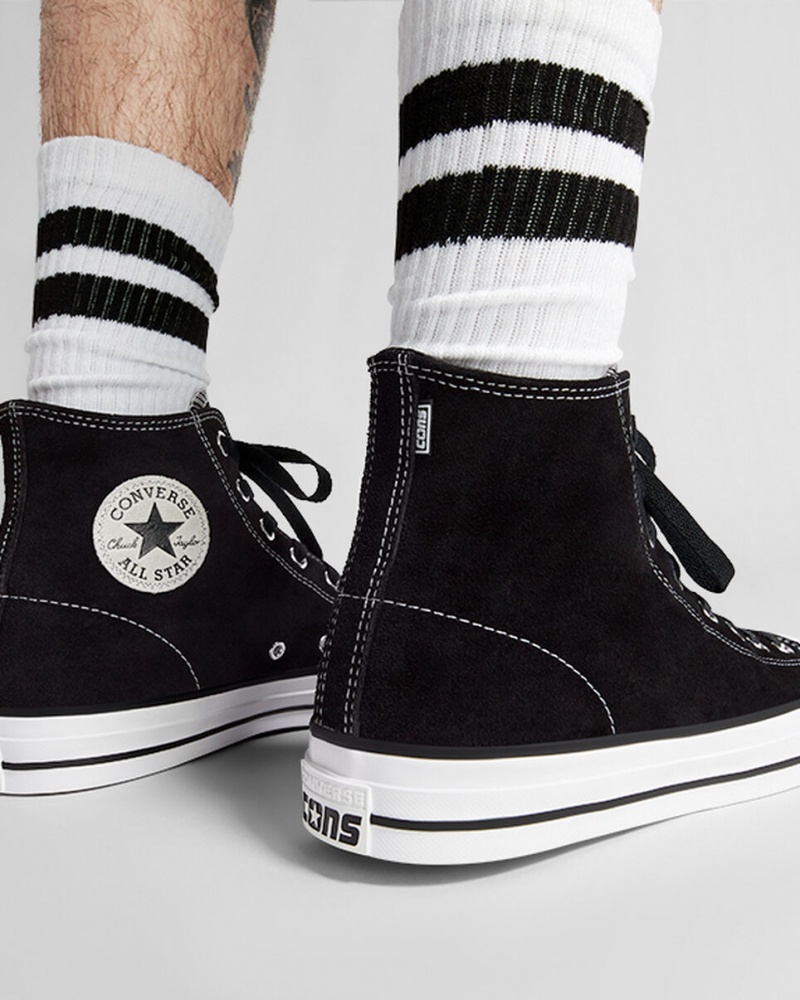 Converse CONS Chuck Taylor All Star Pro Velúr Fekete Fekete Fehér | 980NIVCOL