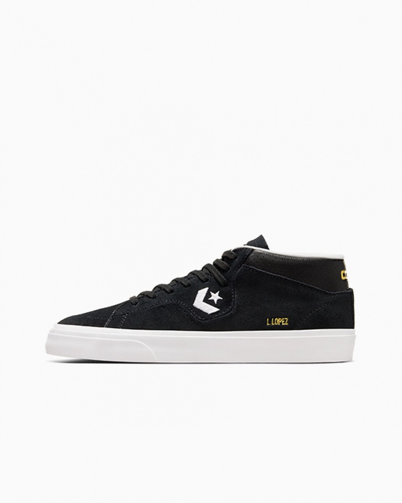 Converse CONS Louie Lopez Pro Mid Fekete Fekete Fehér | 431DIJUNB