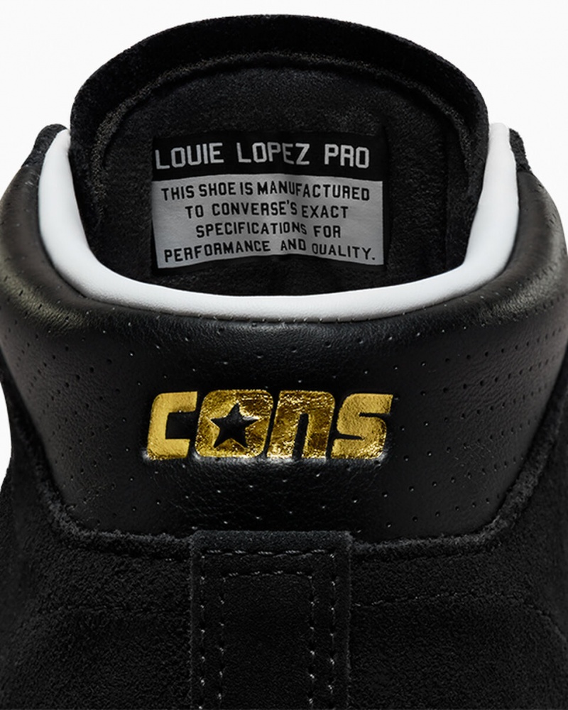 Converse CONS Louie Lopez Pro Mid Fekete Fekete Fehér | 431DIJUNB