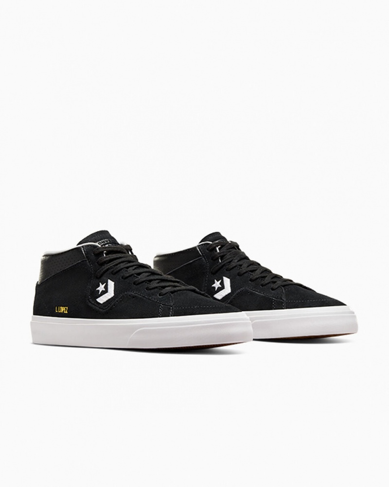 Converse CONS Louie Lopez Pro Mid Fekete Fekete Fehér | 431DIJUNB