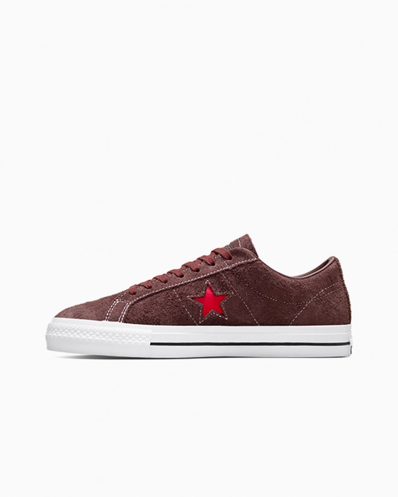 Converse CONS One Star Pro Barna Fehér Piros | 659VDLQSB