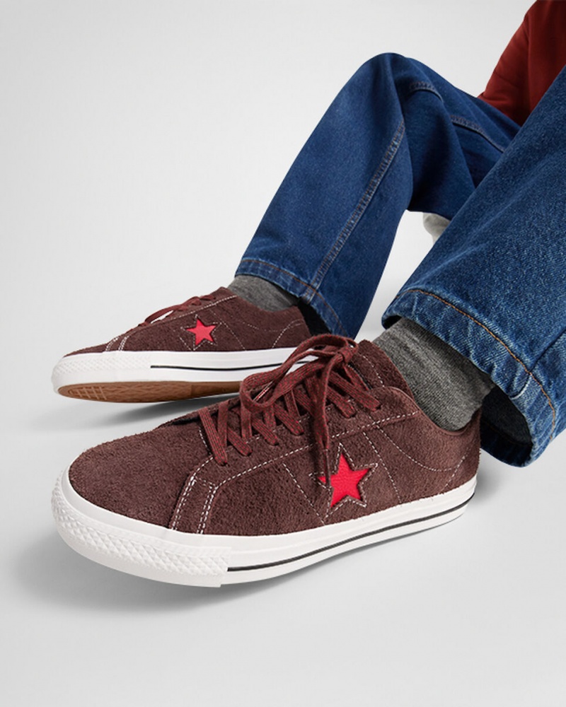 Converse CONS One Star Pro Barna Fehér Piros | 659VDLQSB