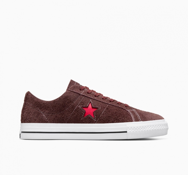 Converse CONS One Star Pro Barna Fehér Piros | 659VDLQSB