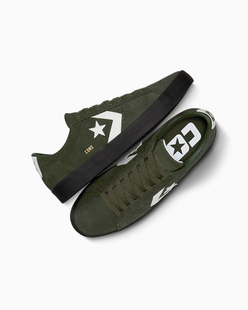 Converse CONS PL Vulc Pro Velúr Zöld Fehér Fekete | 624SJHNEP