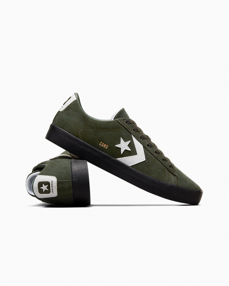 Converse CONS PL Vulc Pro Velúr Zöld Fehér Fekete | 624SJHNEP