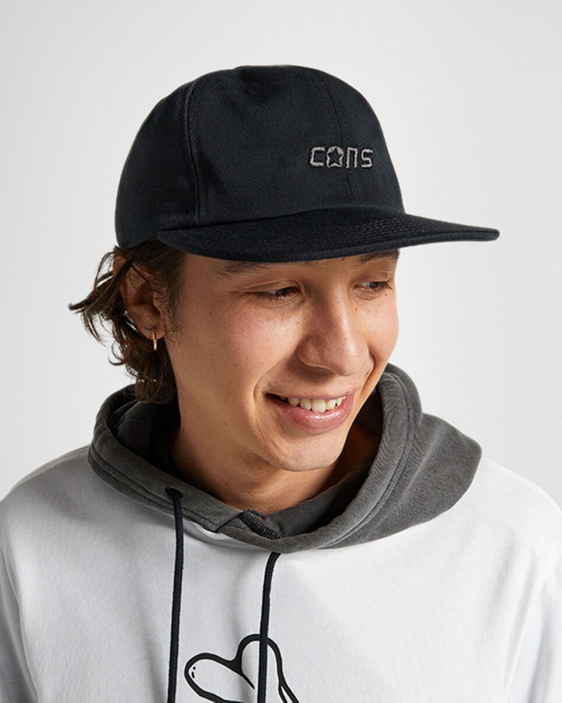 Converse CONS Six Panel Baseball Hat Fekete | 681HWDQOJ