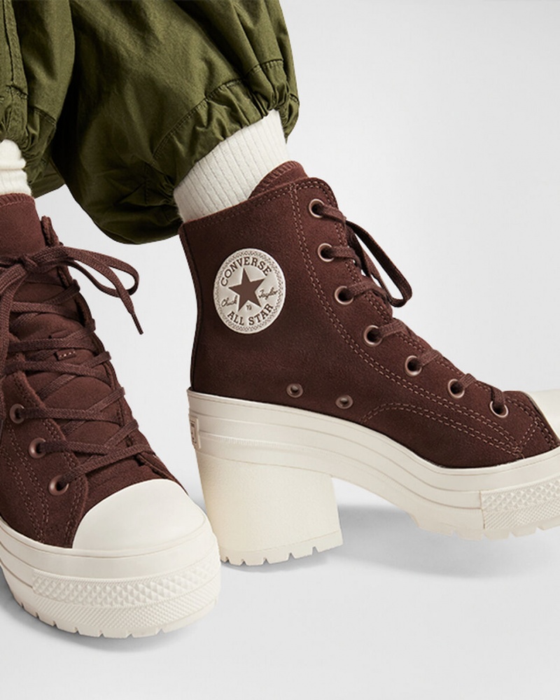 Converse Chuck 70 De Luxe Heel Velúr Barna | 403KNHTYD