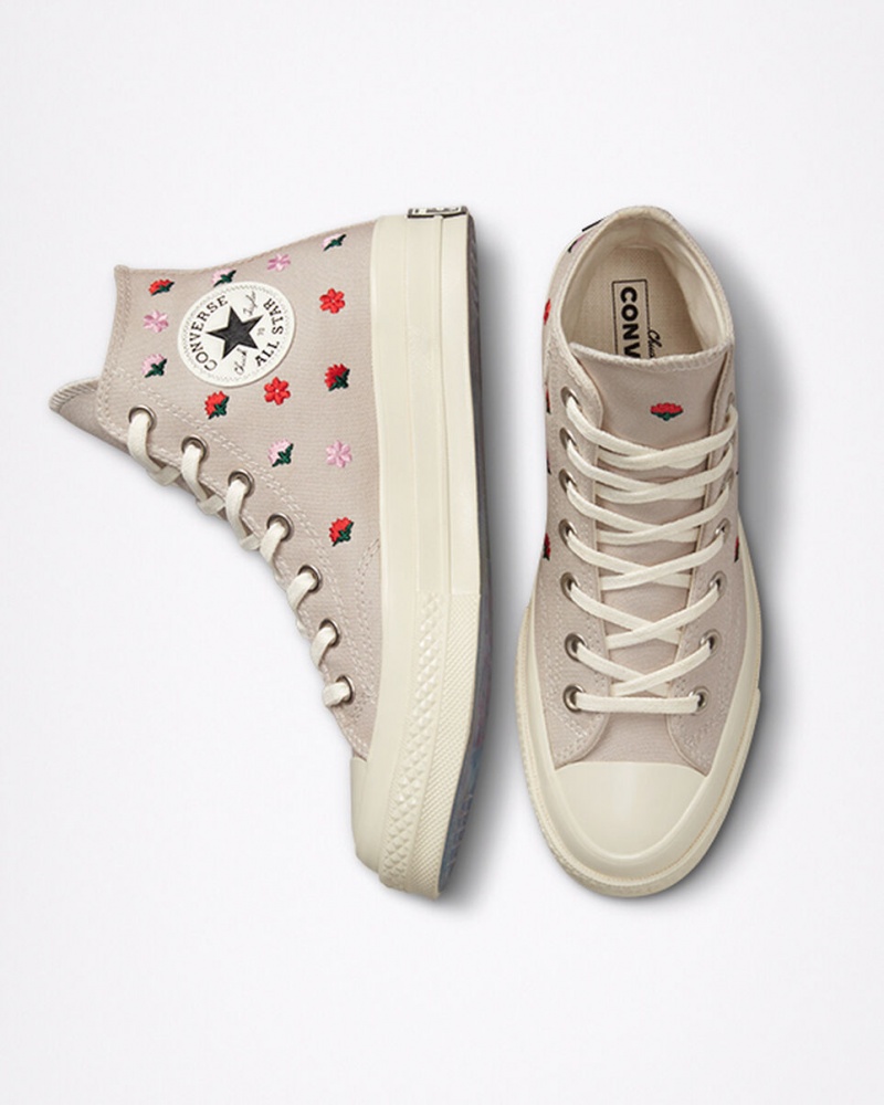 Converse Chuck 70 Floral Embroidery Desert Sand / Egret | 135YSDKHA