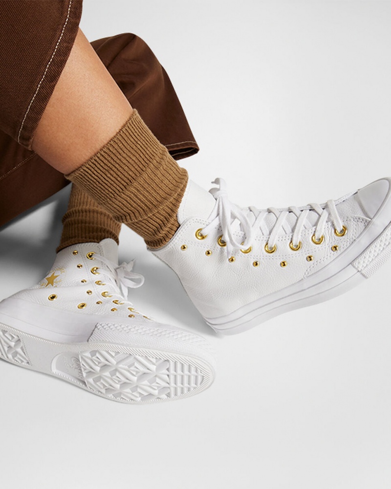 Converse Chuck 70 Star Studded Fehér Fehér Arany | 502KEDHYB