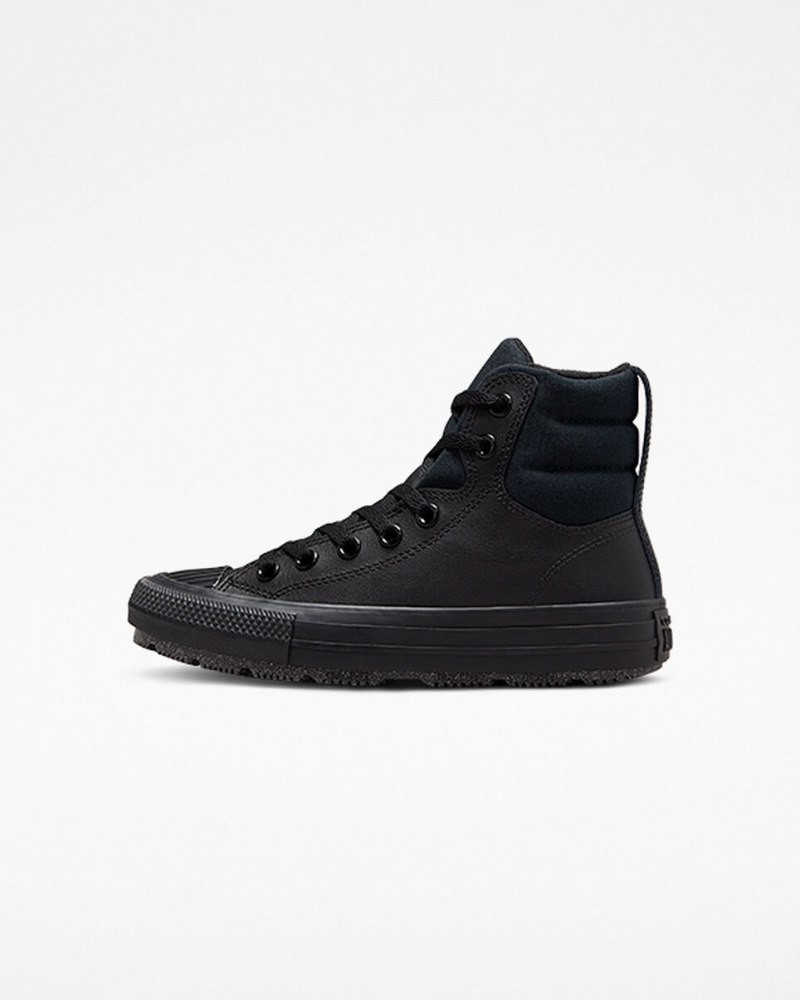 Converse Chuck Taylor All Star Berkshire Boot Bőr Fekete Fekete Szürke | 746ZBMUYX