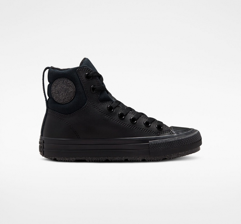 Converse Chuck Taylor All Star Berkshire Boot Bőr Fekete Fekete Szürke | 746ZBMUYX