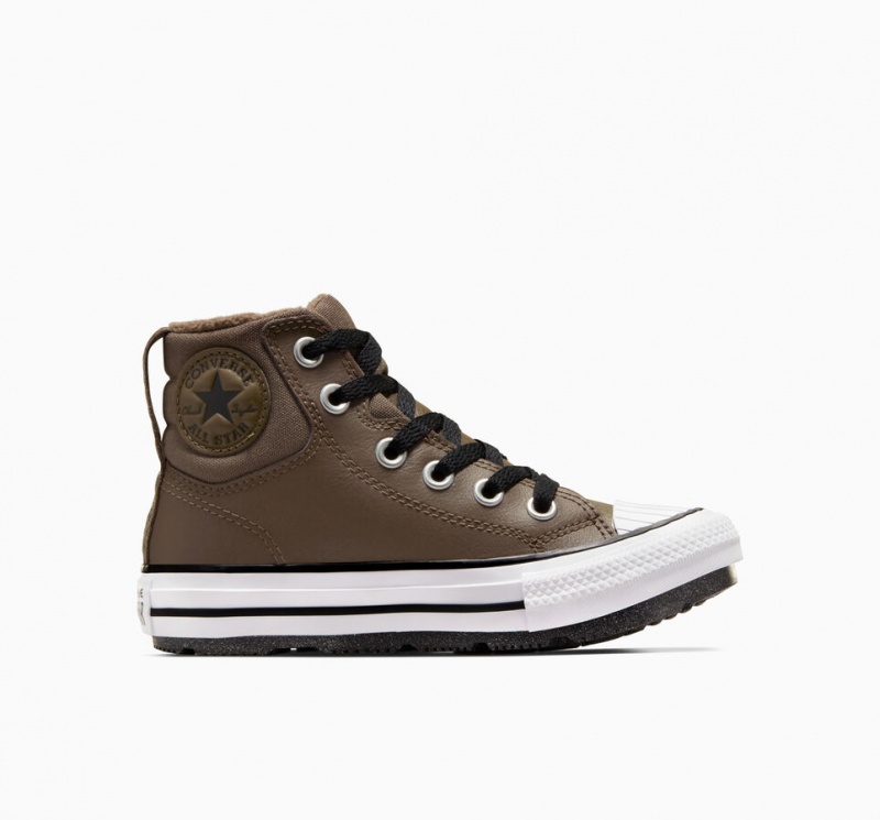 Converse Chuck Taylor All Star Berkshire Boot Bőr Fekete Fehér | 796CEYZMW