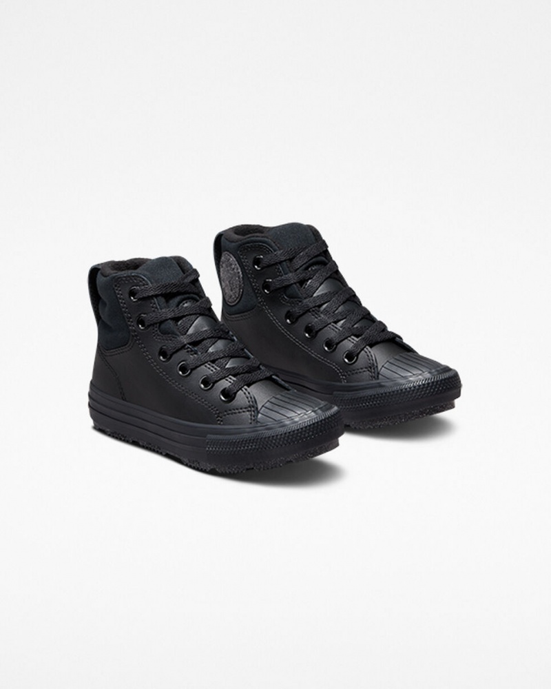 Converse Chuck Taylor All Star Berkshire Boot Bőr Fekete Fekete Szürke | 974CREBHV