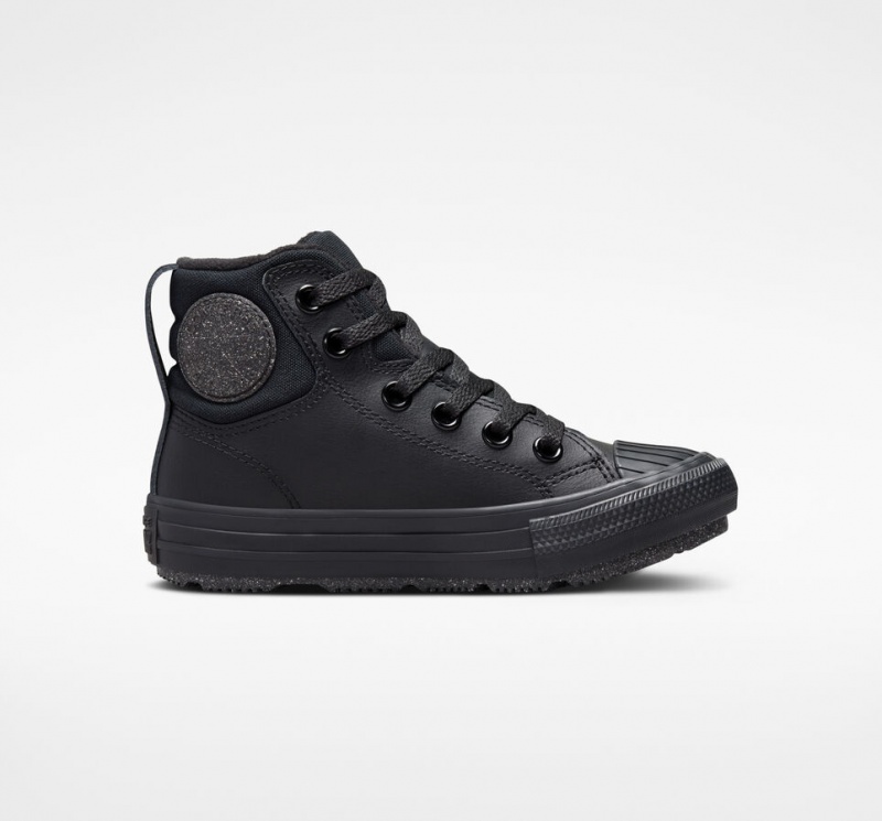 Converse Chuck Taylor All Star Berkshire Boot Bőr Fekete Fekete Szürke | 974CREBHV