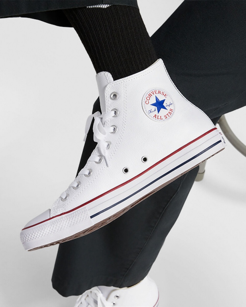 Converse Chuck Taylor All Star Bőr Fehér | 965QYIZGR